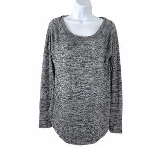 Athleta Pose Top Heather Long Sleeve Polyester Ble‎